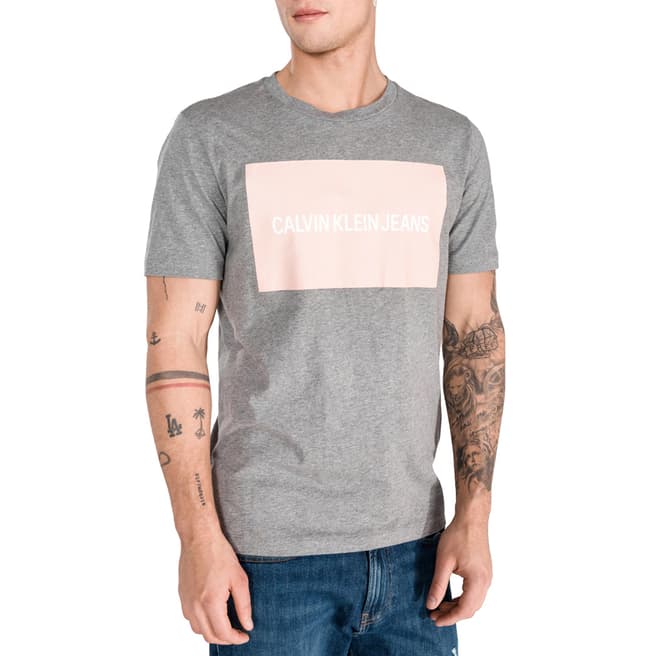 Calvin Klein Grey Box Logo Regular T-Shirt