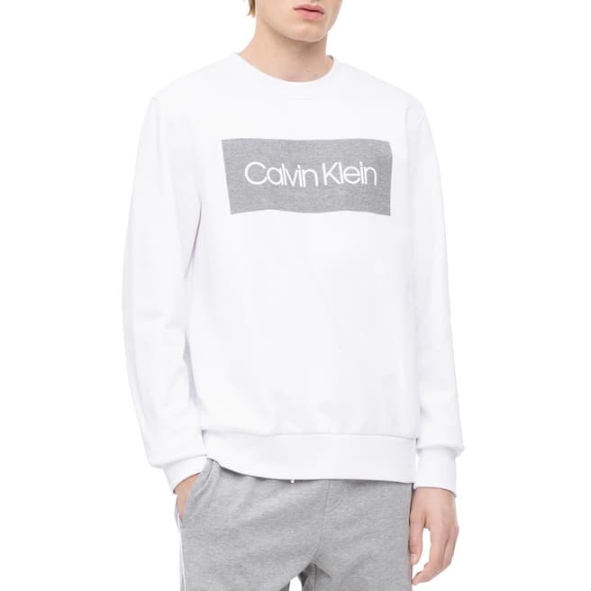 Calvin Klein White Flock Logo Sweatshirt