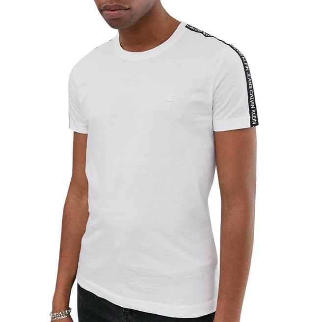 Calvin Klein White Taped Logo T-Shirt