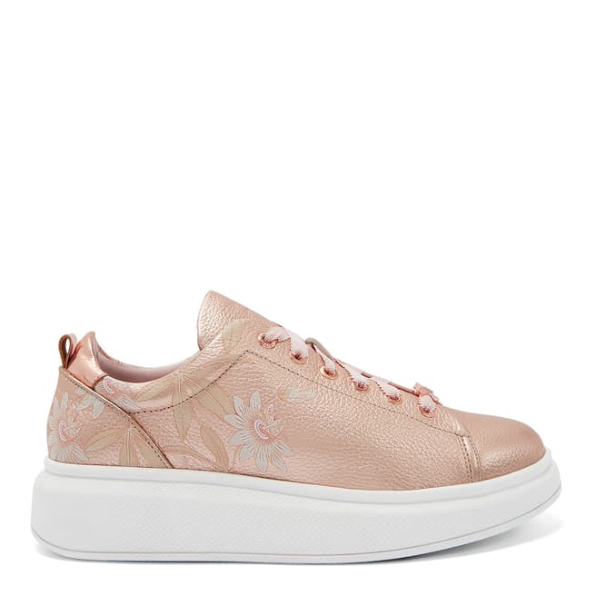 Ted Baker Rose Gold Printed Alibe Platform Trainers