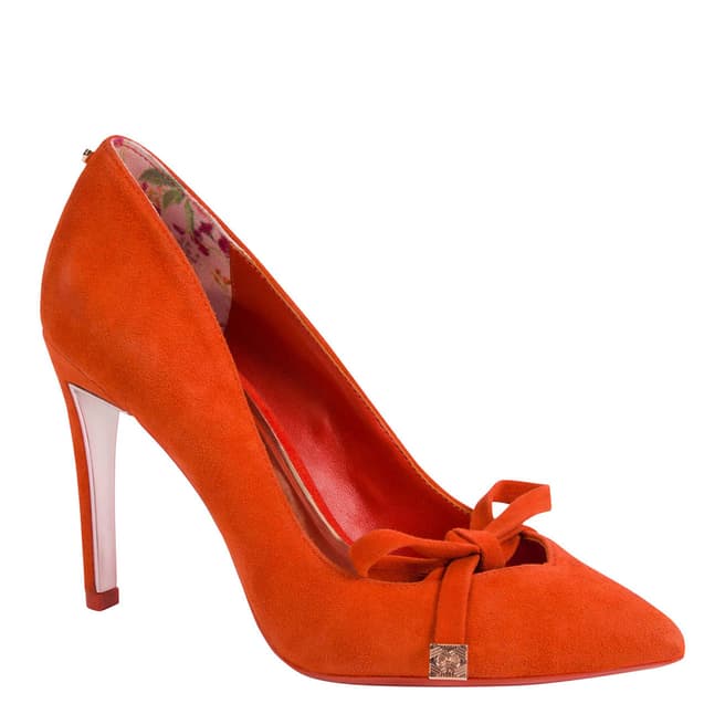 Ted Baker Burnt Orange Gewell Bow Detail Court Shoes