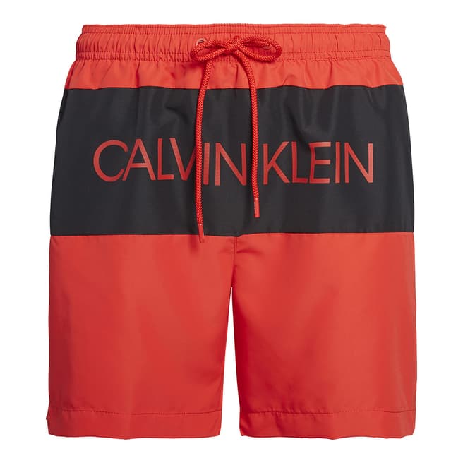 Calvin Klein Flame Scarlet Core Placed Logo-S Medium Drawstring