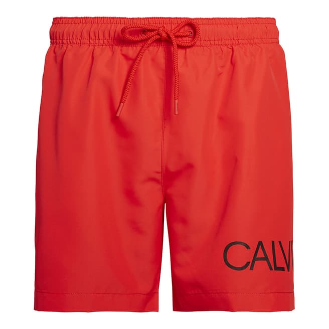Calvin Klein Flame Scarlet Core Placed Logo-S Medium Drawstring
