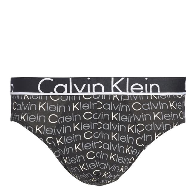 Calvin Klein Black Shade Logo Print CK ID Cotton Hip Briefs