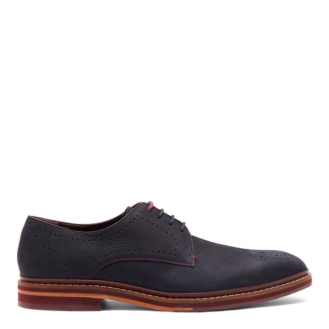Ted Baker Dark Blue Zigeee Leather Derby Shoes