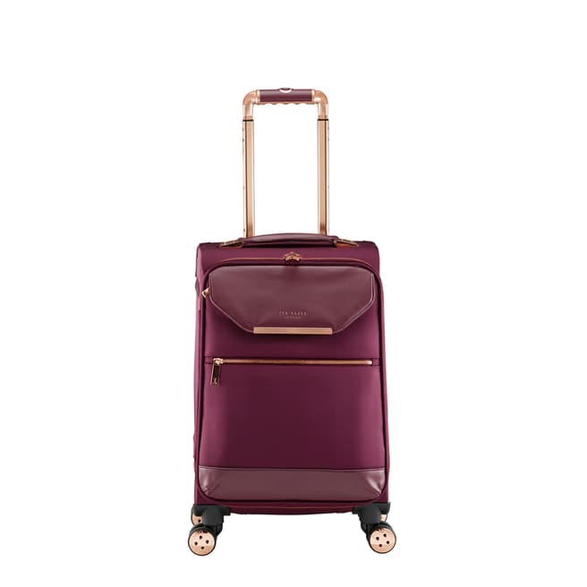 Ted Baker Burgundy Small 4 Wheel Suitcase