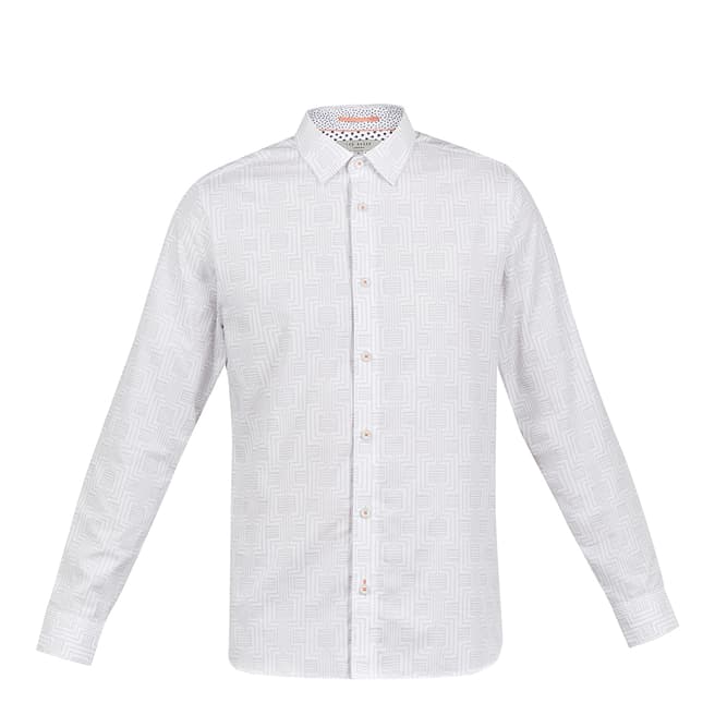 Ted Baker White Canarry Deco Striped Shirt