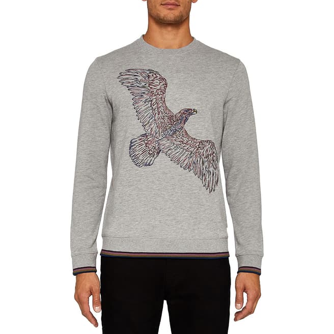 Ted Baker Grey Marl Eaagle Bird Placement Sweatshirt