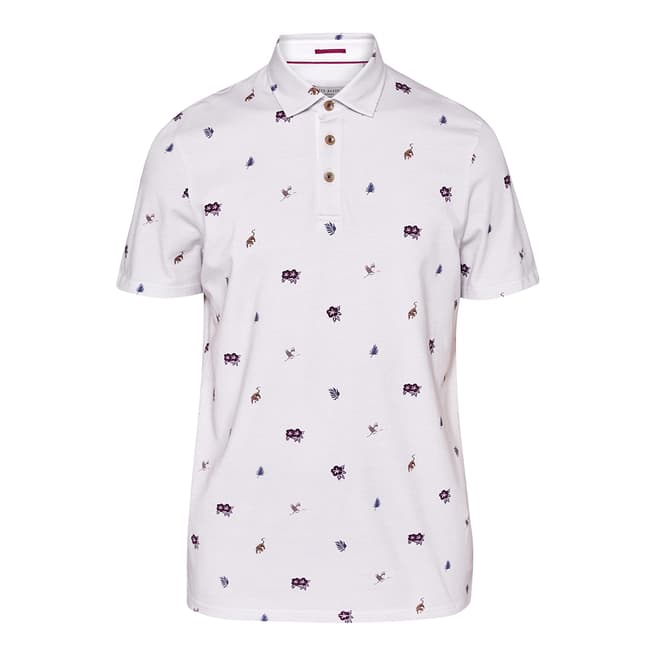Ted Baker Grey Newbear All Over Print Polo Top