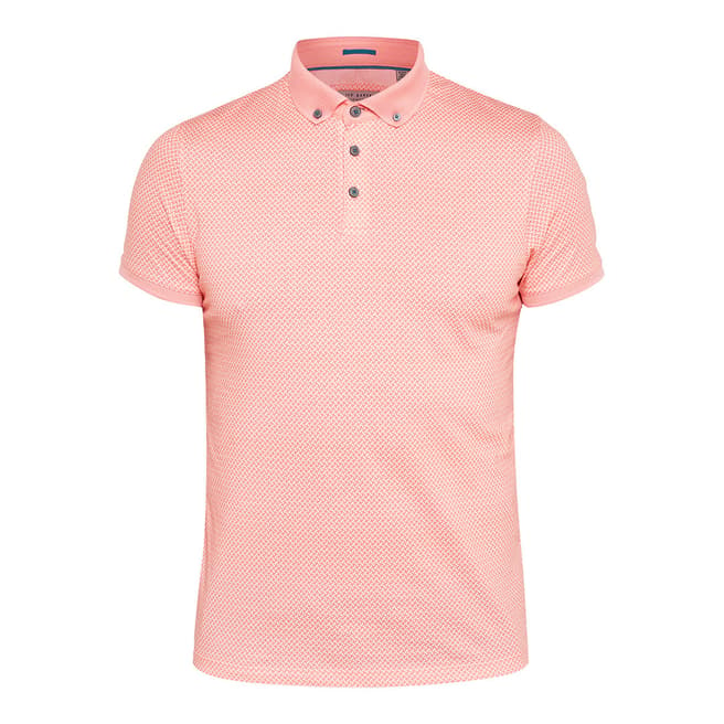 Ted Baker Coral Fliyte Geo Printed Polo Top