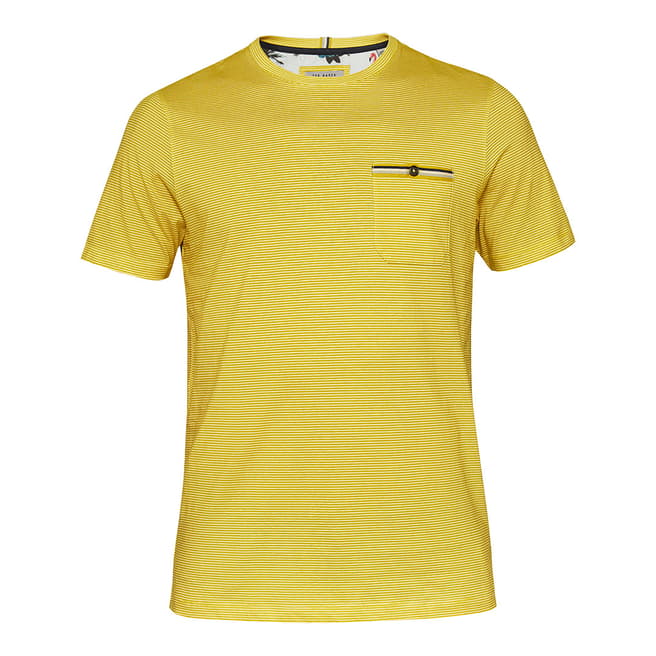 Ted Baker Yellow Pikmix Fine Stripe T-Shirt