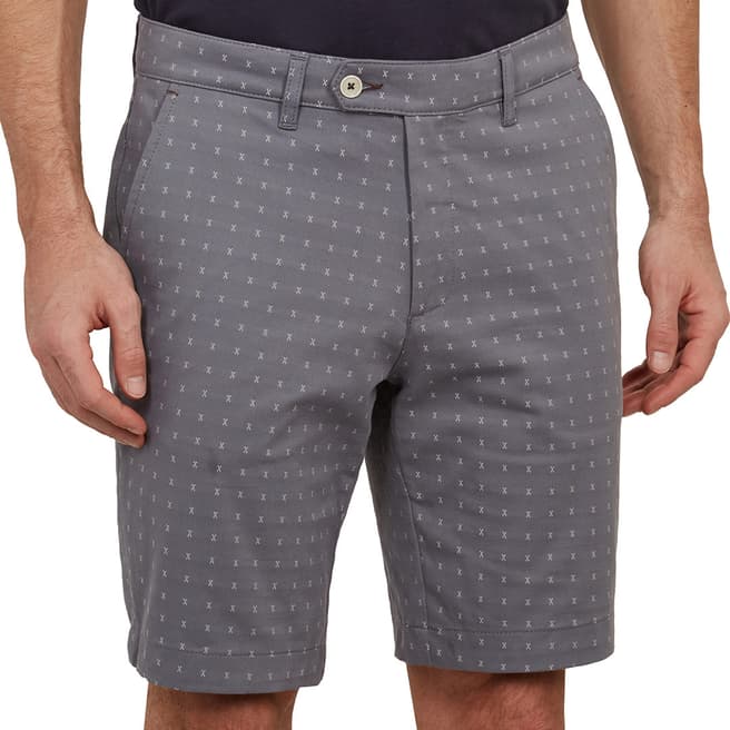 Ted Baker Grey Joordan Cross Embroidery Shorts