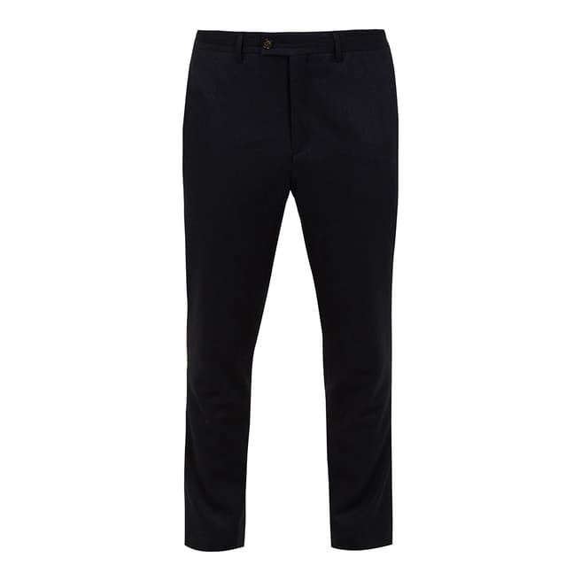 Ted Baker Navy Matztro Wool Trousers