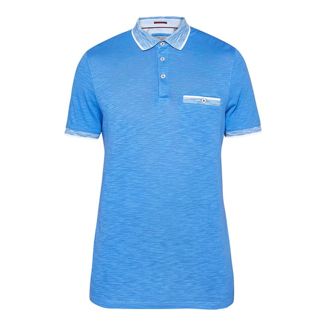 Ted Baker Bright Blue Dalmat Space Dye Polo Top