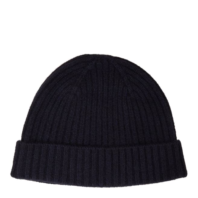 N°· Eleven Navy Cashmere Ribbed Beanie