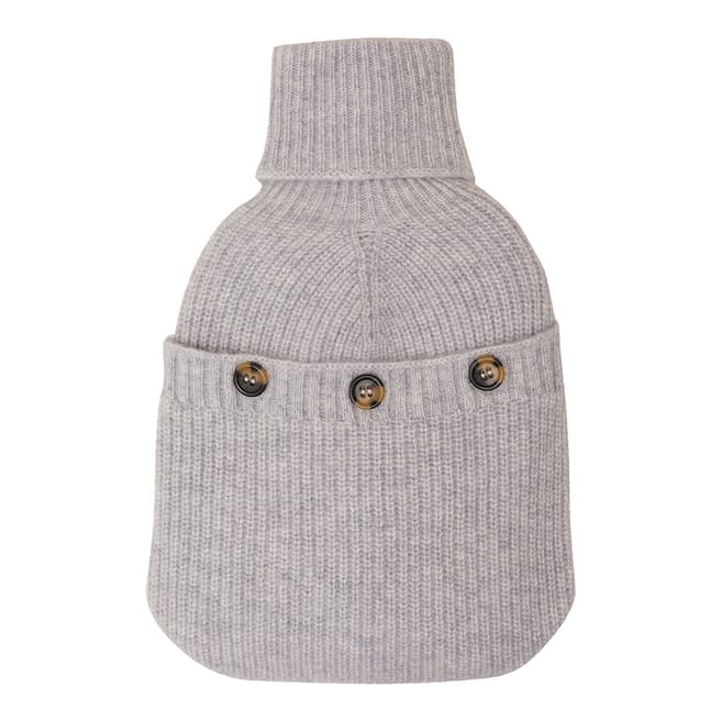 N°· Eleven Grey Cashmere Ribbed Hot Water Bottle Cover