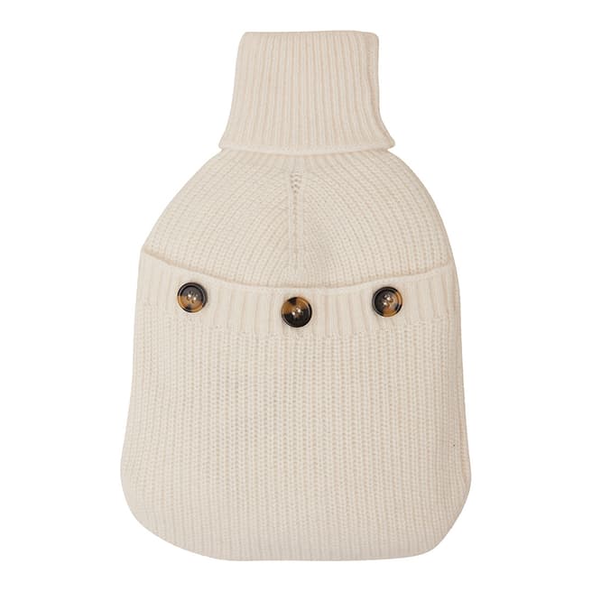 N°· Eleven Cream Cashmere Ribbed Hot Water Bottle Cover