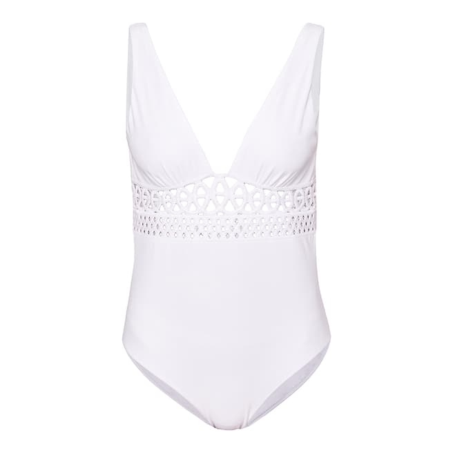 Ted Baker White Anamae Embroidered Waist Swimsuit