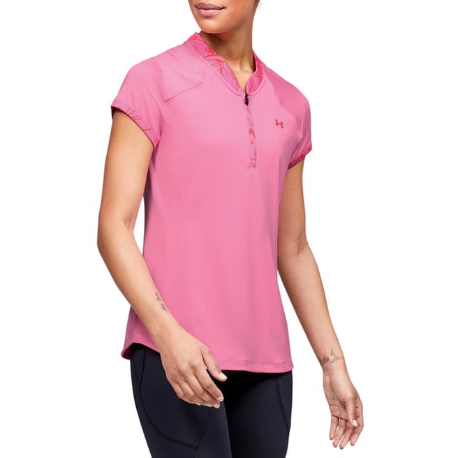 Under Armour Pink Zinger Zip Polo