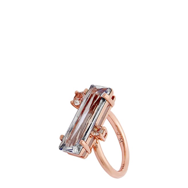 Ted Baker Rose Gold Crystal Baguette Ring