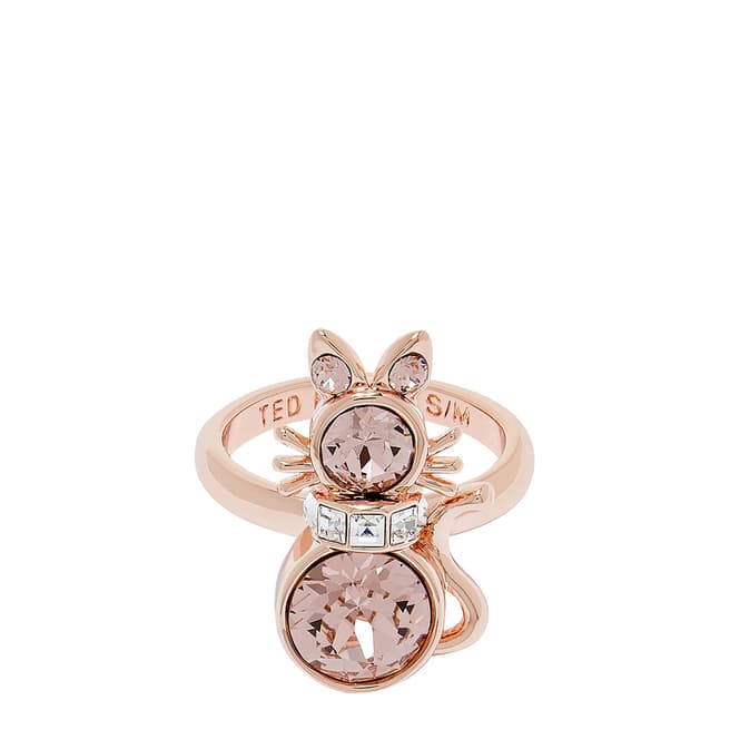 Ted Baker Pink Crystal Cat Ring