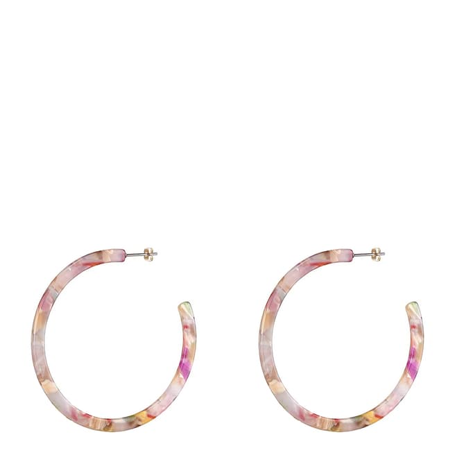 Liv Oliver 18K Multi Colour Shell Hoop Earrings