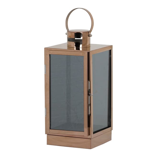 Hill Interiors Large Copper Lantern With Led Micro Lights