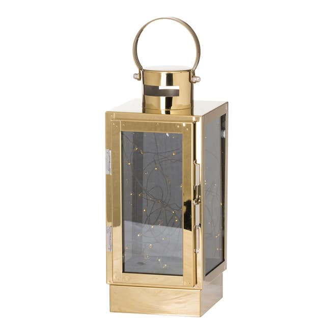 Hill Interiors Brass Lantern With Led Micro Lights