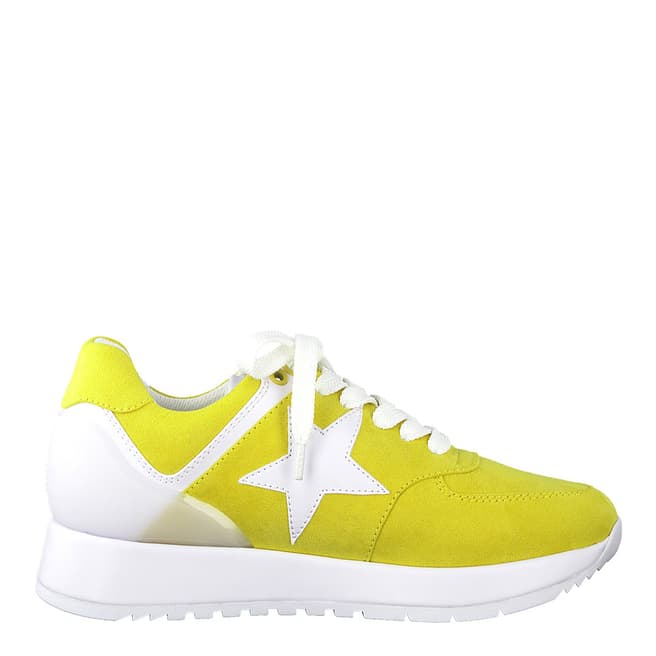 Jana Yellow Comb Sport Lace Up Sneakers