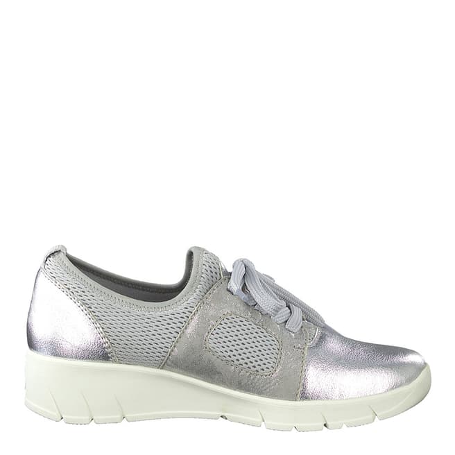 Jana Silver Comb Wedge Sole Sneakers
