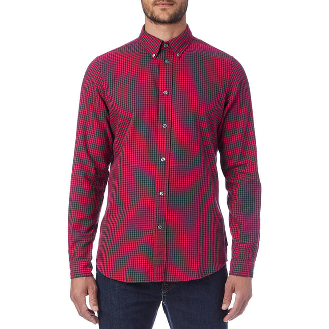 PAUL SMITH Red Mini Check Tailored Shirt