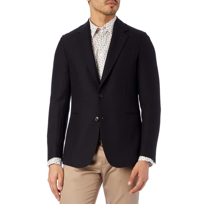 PAUL SMITH Navy Wool Tailored Fit Suit Jacket