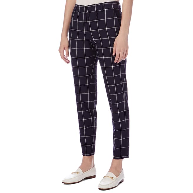 PAUL SMITH Navy Check Slim Trousers
