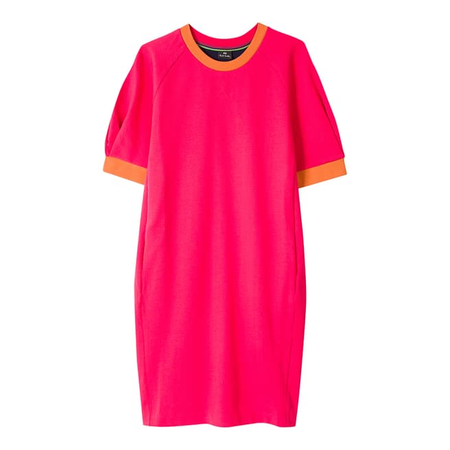 PAUL SMITH Bright Pink/Navy Cotton Sweater Dress