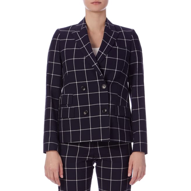 PAUL SMITH Navy Check Double Breasted Blazer