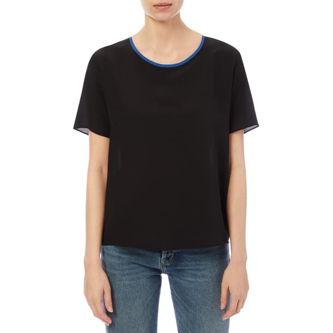PAUL SMITH Black Relaxed Silk Top
