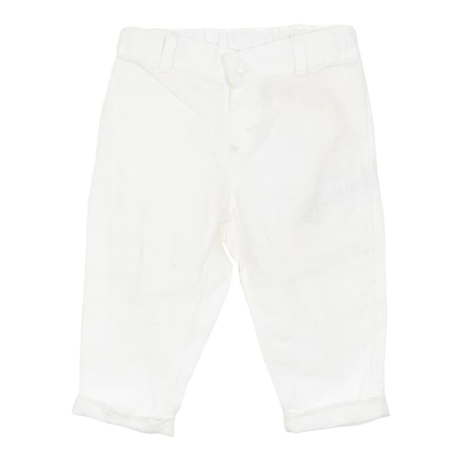 Petit Bateau Baby Boy's White Linen Trousers