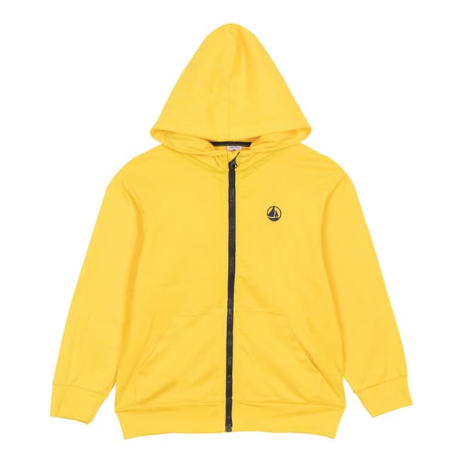 Petit Bateau Kid's Unisex Yellow Hooded Sweatshirt
