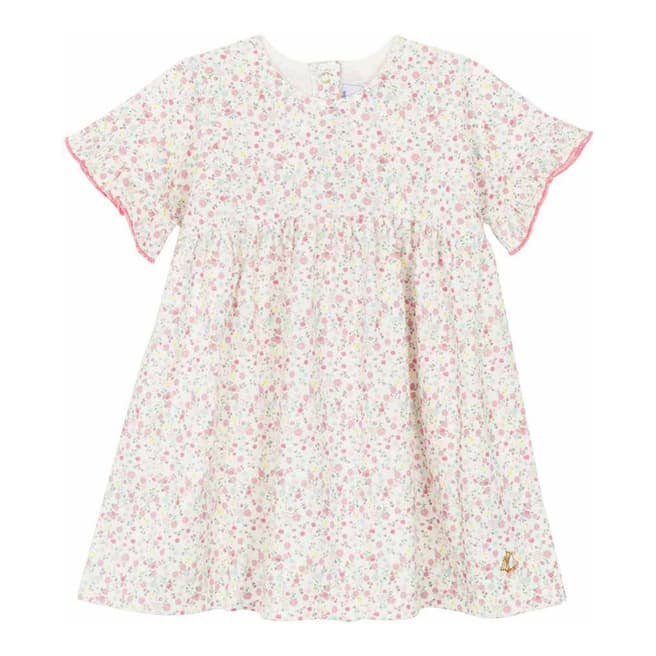 Petit Bateau Baby Girl's White/Pink Print Dress