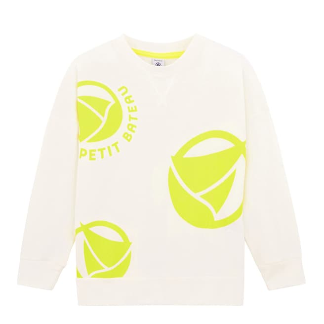 Petit Bateau Kid's Boy White Sweatshirt