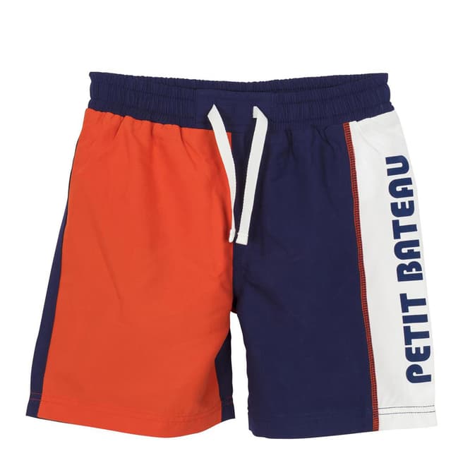 Petit Bateau Kid's Boy's Blue/Orange Beach Shorts