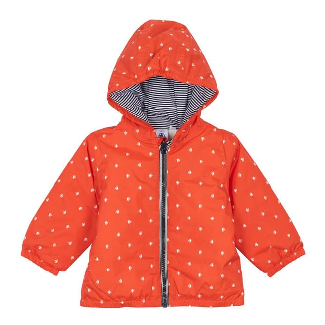 Petit Bateau Baby Unisex Red Fleece Lined Jacket