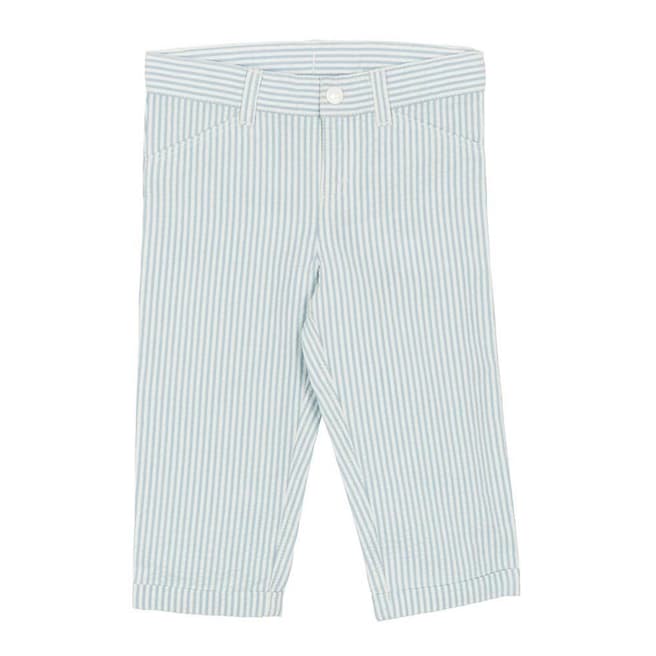Petit Bateau Baby Boy's White/Blue Seersucker Trousers