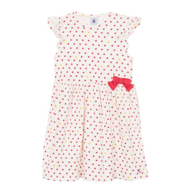 Petit Bateau Kid's Girl's White/Pink Dress