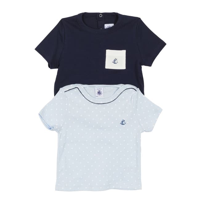 Petit Bateau Baby Boy's Navy/Blue T Shirt Set
