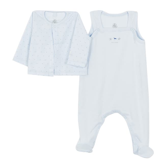 Petit Bateau Baby Boy's Blue Sleepsuit Set