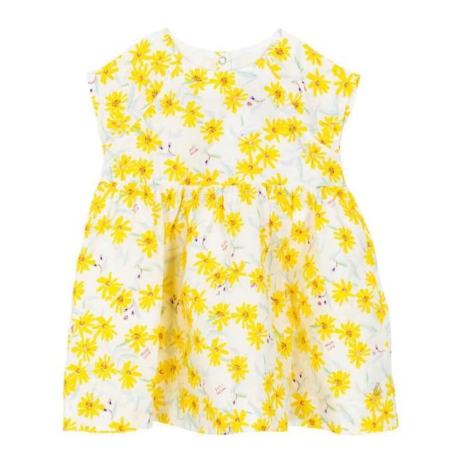 Petit Bateau Baby Girl's Yellow Short Sleeved Dress