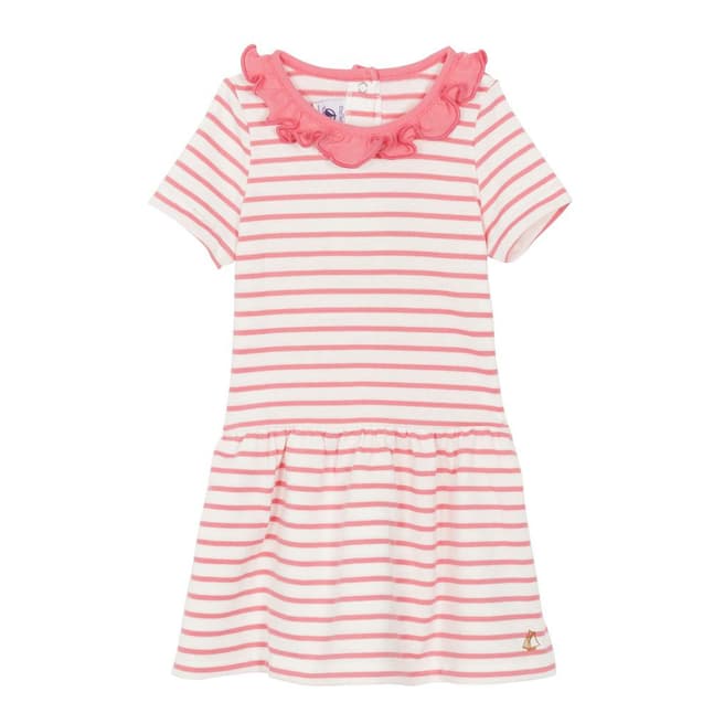 Petit Bateau Baby Girl's White/Pink Striped Dress