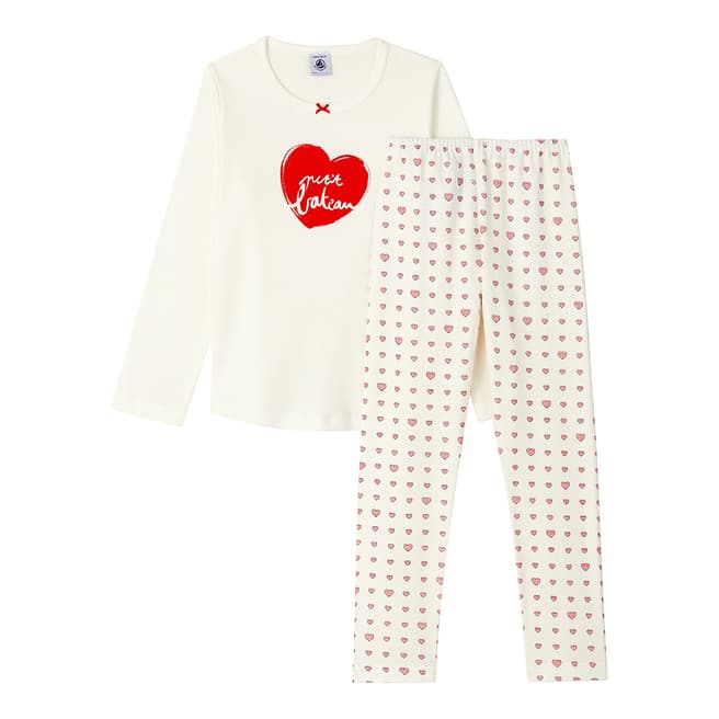 Petit Bateau Kid's Girl's Red Heart Pyjamas