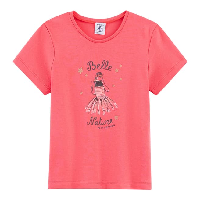 Petit Bateau Kid's Girl's Pink Short Sleeved T Shirt
